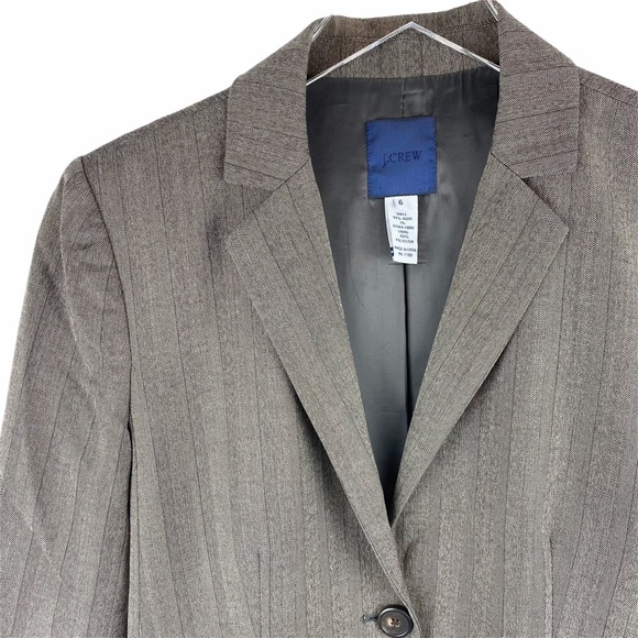 JCREW Puffy Sleeve Wool Blazer Jacket Grey Taupe 6 - Picture 3 of 8